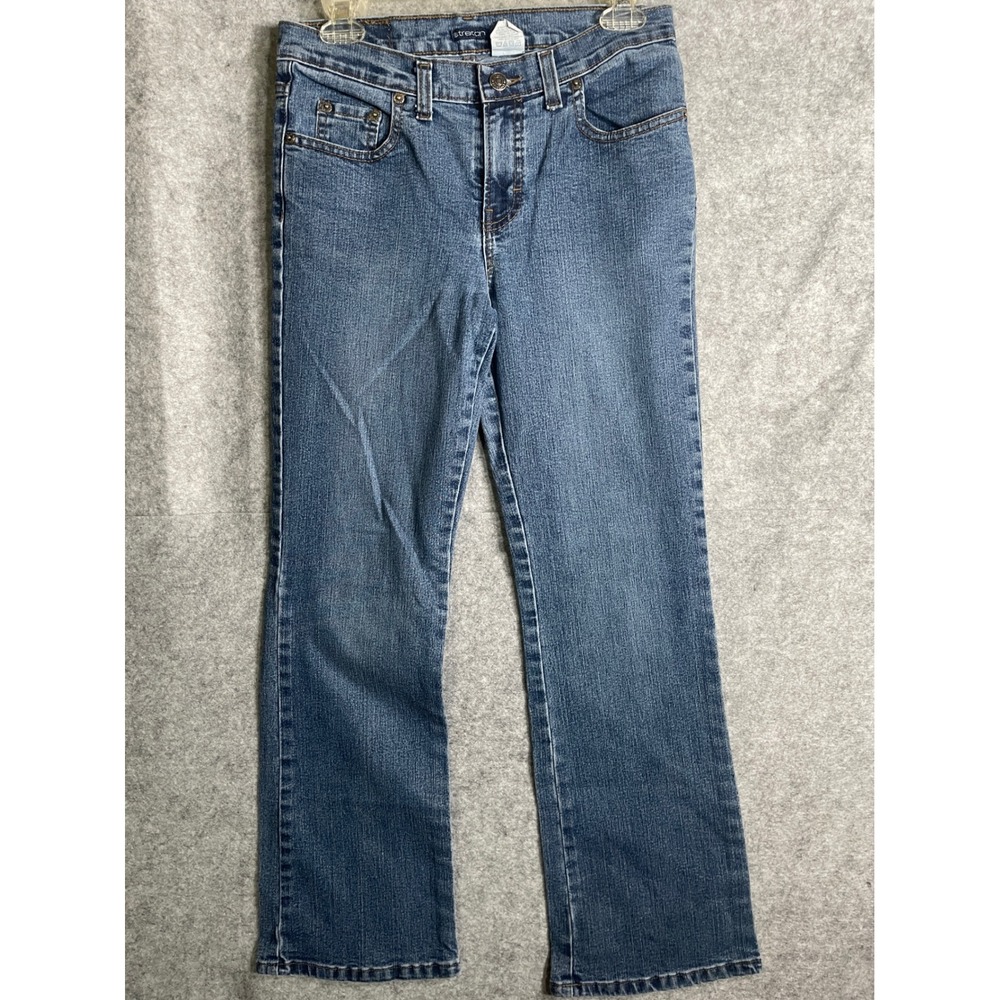 Jordache Womens Straight Leg Jeans Blue Medium Wash Stretch Size 5/6 Short